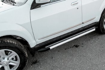10 699 р. Пороги алюминиевые Slitkoff  Derways Hower Н3 (2017-2019) (Luxe Silver)  с доставкой в г. Воронеж. Увеличить фотографию 2