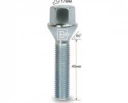 Колёсный болт длиной 40 мм Вектор M12 1.5 40 под гаечный ключ KIA Shuma (1997-2001) 