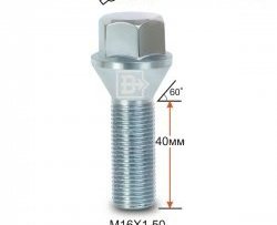 208 р. Колёсный болт длиной 40 мм Вектор M16 1.5 40 под гаечный ключ (пос.место: конус) Land Rover Range Rover 1 P38 (1970-1996). Увеличить фотографию 1