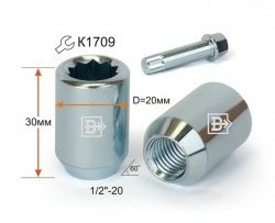 86 р. Колёсная гайка Вектор M12 1.25 Peugeot Partner B9 дорестайлинг (2008-2012). Увеличить фотографию 1