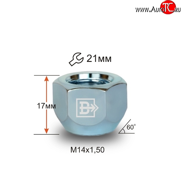 36 р. Колёсная гайка Вектор M14 1.5 Volkswagen ID6 X (2021-2025)