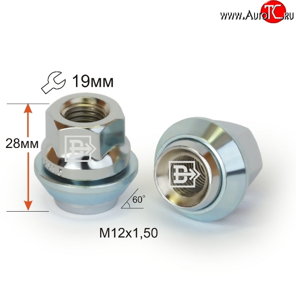 153 р. Колёсная гайка Вектор M12 1.5    с доставкой в г. Воронеж