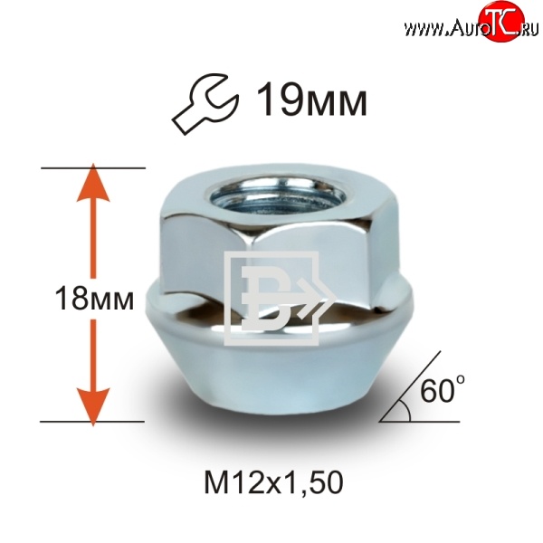 47 р. Колёсная гайка Вектор M12 1.5    с доставкой в г. Воронеж