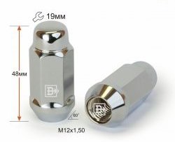 169 р. Колёсная гайка Вектор M12 1.5    с доставкой в г. Воронеж. Увеличить фотографию 1