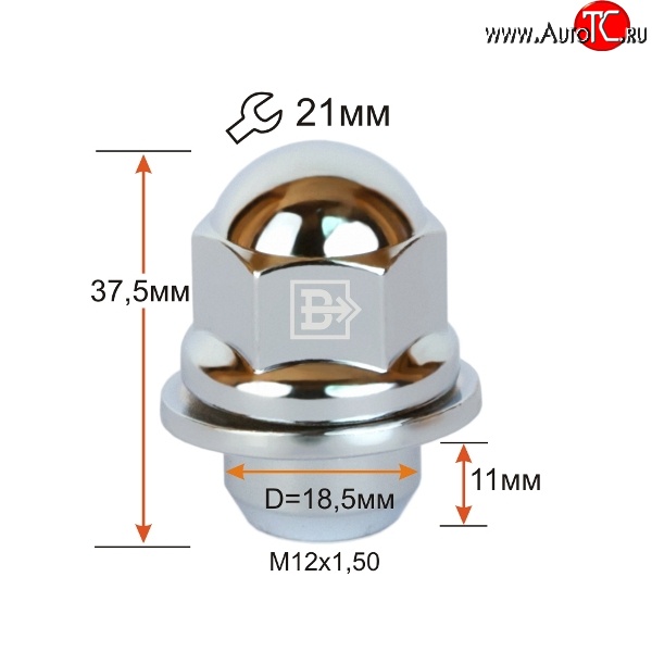 144 р. Колёсная гайка Вектор M12 1.5    с доставкой в г. Воронеж