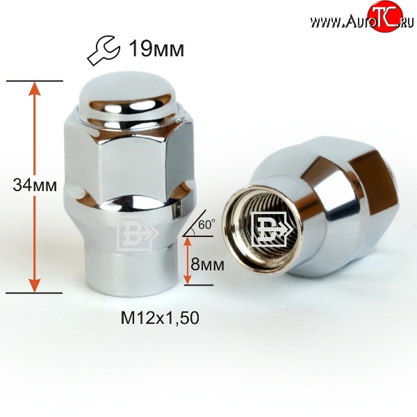 96 р. Колёсная гайка Вектор M12 1.5    с доставкой в г. Воронеж