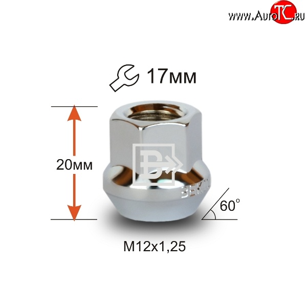 59 р. Колёсная гайка Вектор M12 1.25    с доставкой в г. Воронеж