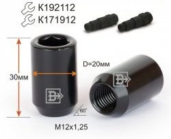 96 р. Колёсная гайка Вектор M12 1.25    с доставкой в г. Воронеж. Увеличить фотографию 1