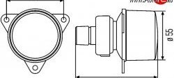 2 699 р. Модуль поворотника серый 55 мм HELLA 2BA-008-221-041 Ford F-250 (1998-2007)  с доставкой в г. Воронеж. Увеличить фотографию 2