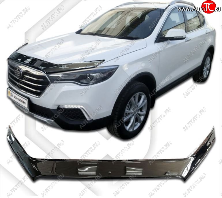 2 159 р. Дефлектор капота CA-Plastiс  FAW Besturn X80 (2016-2021) рестайлинг (Classic черный, Без надписи)  с доставкой в г. Воронеж