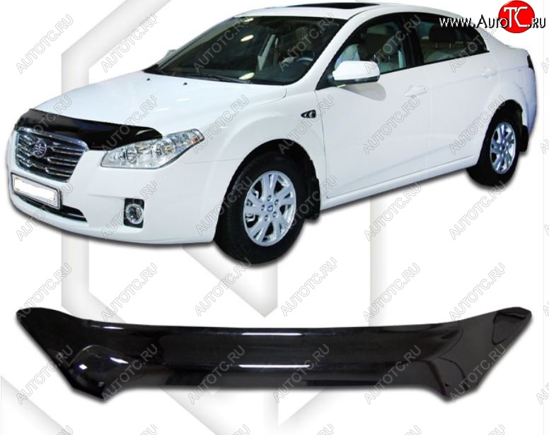 2 159 р. Дефлектор капота CA-Plastic  FAW Besturn B50 (2012-2017) рестайлинг (Classic черный, Без надписи)  с доставкой в г. Воронеж