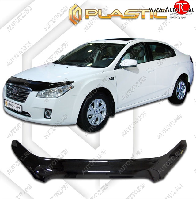 2 399 р. Дефлектор капота CA-Plastik exclusive  FAW Besturn B50 (2012-2017) рестайлинг (Classic черный, Без надписи)  с доставкой в г. Воронеж