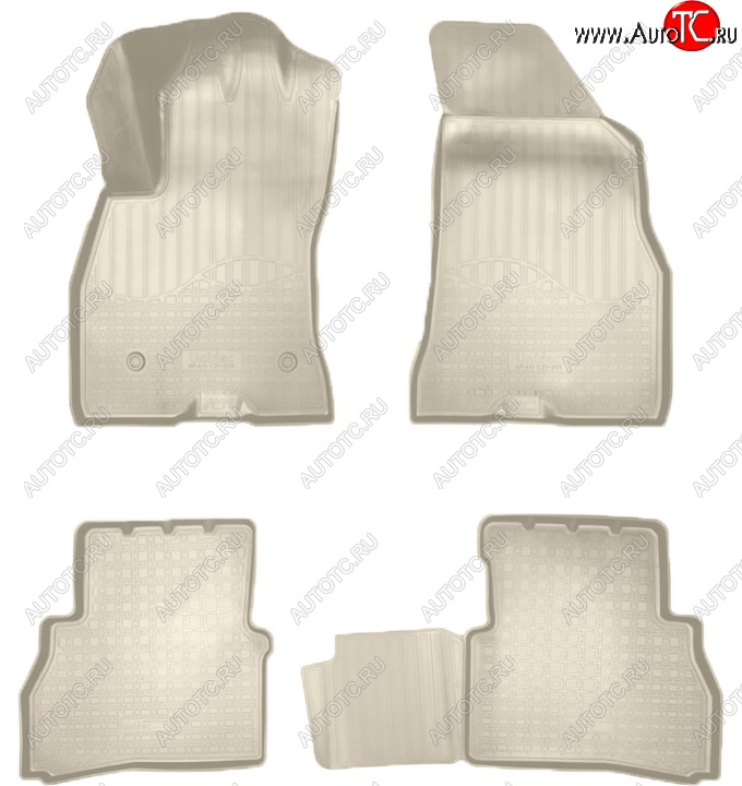 3 199 р. Коврики салонные Noplast (3D)  Fiat Doblo  263 (2015-2022) рестайлинг (Бежевые)  с доставкой в г. Воронеж