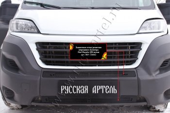 3 779 р. Защитная сетка и зимняя заглушка решетки переднего бампера (шагрень) RA Fiat Ducato 290 (2014-2025)  с доставкой в г. Воронеж. Увеличить фотографию 3