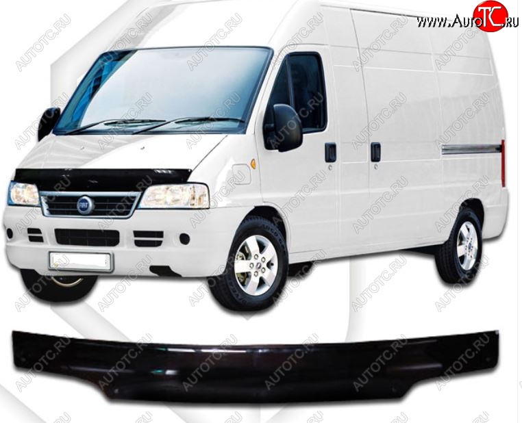 3 079 р. Дефлектор капота CA-Plastiс Fiat Ducato 230 (1994-2002) (Classic черный, Без надписи)  с доставкой в г. Воронеж