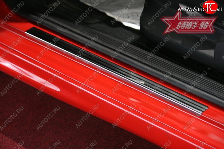 2 114 р. Накладки на внутренние пороги 3-дв. Souz-96 (без логотипа) Fiat Grande Punto (2005-2012)  с доставкой в г. Воронеж