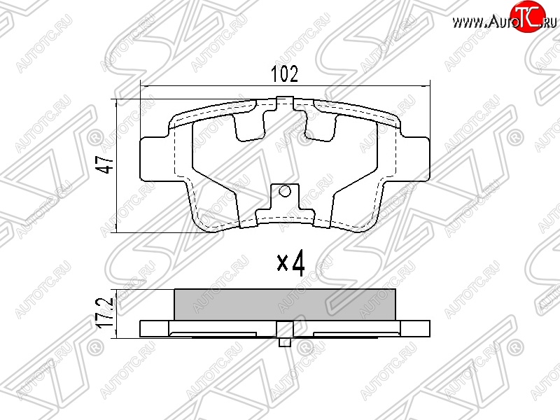 679 р. Колодки тормозные SAT (задние)  Fiat Grande Punto (2005-2025), Opel Corsa  D (2006-2014)  с доставкой в г. Воронеж