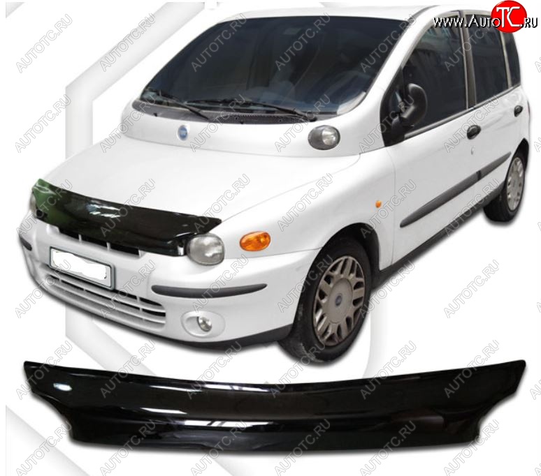 2 079 р. Дефлектор капота CA-Plastic  Fiat Multipla (1998-2010) (Classic черный, Без надписи)  с доставкой в г. Воронеж