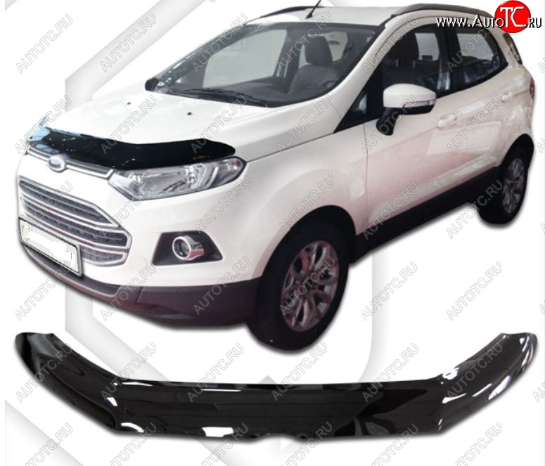 2 159 р. Дефлектор капота CA-Plastiс  Ford EcoSport (2013-2019) дорестайлинг (Classic черный, Без надписи)  с доставкой в г. Воронеж