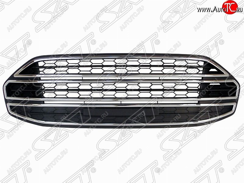 4 849 р. Решетка в передний бампер SAT (хром) Ford EcoSport дорестайлинг (2013-2019)  с доставкой в г. Воронеж