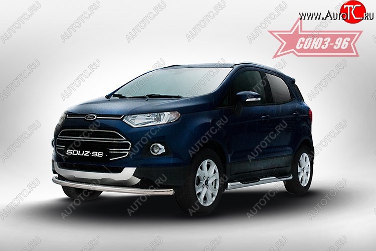 13 832 р. Защита переднего бампера одинарная Souz-96 (d60) Ford EcoSport дорестайлинг (2013-2019)  с доставкой в г. Воронеж