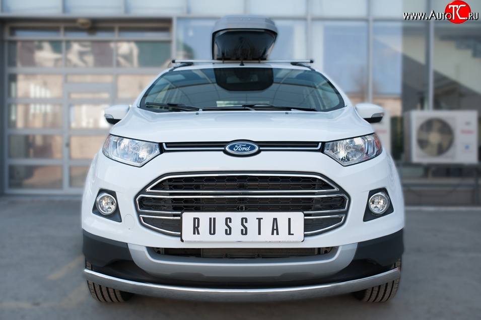 13 749 р. Защита переднего бампера (Ø75х42 мм, нержавейка) Russtal Ford EcoSport дорестайлинг (2013-2019)  с доставкой в г. Воронеж