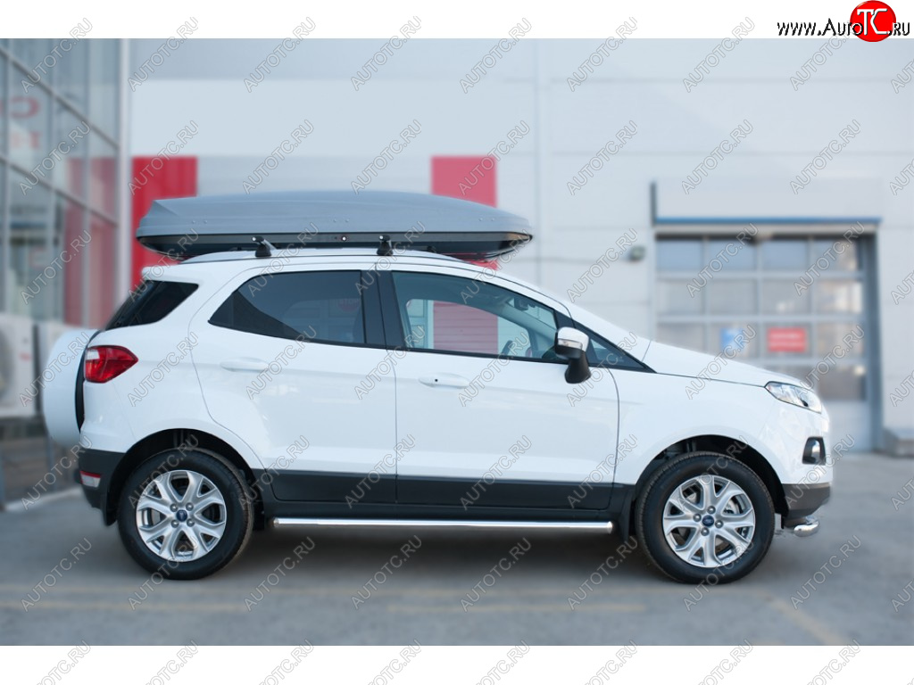 19 999 р. Защита порогов (труба D63 мм) SLITKOFF  Ford EcoSport (2013-2019) дорестайлинг (Защита порогов со срезом 45°)  с доставкой в г. Воронеж