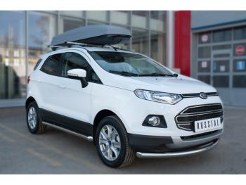 19 999 р. Защита порогов (труба D63 мм) SLITKOFF  Ford EcoSport (2013-2019) дорестайлинг (Защита порогов со срезом 45°)  с доставкой в г. Воронеж. Увеличить фотографию 2