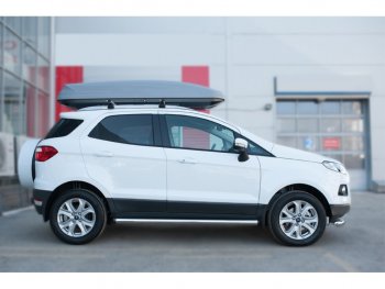 18 799 р. Защита порогов (труба D63 мм) SLITKOFF  Ford EcoSport (2013-2019) дорестайлинг (Защита порогов с заглушками на торцах (вариант 2))  с доставкой в г. Воронеж. Увеличить фотографию 2