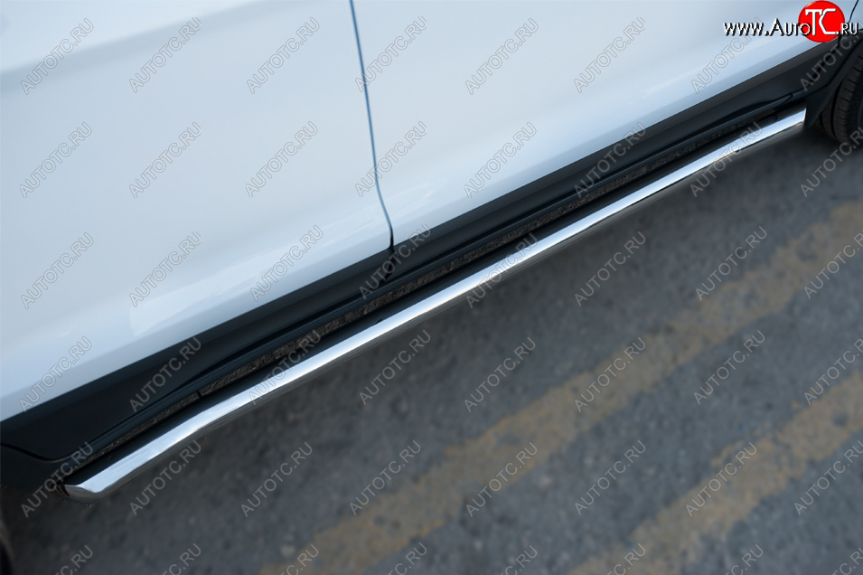 18 799 р. Защита порогов (труба D63 мм) SLITKOFF  Ford EcoSport (2013-2019) дорестайлинг (Защита порогов с заглушками на торцах (вариант 2))  с доставкой в г. Воронеж