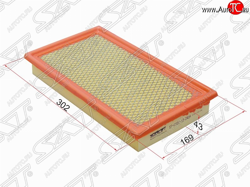 287 р. Фильтр воздушный двигателя SAT (302х169х43 mm).  Ford EcoSport ( B515) (2013-2019), Ford Explorer  U502 (2010-2019), Mazda CX-9  TB (2007-2015)  с доставкой в г. Воронеж