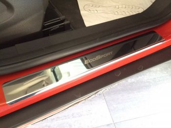 2 179 р. Накладки порожков салона INOX  Ford EcoSport ( B515) (2013-2019) дорестайлинг, рестайлинг (нержавеющая сталь)  с доставкой в г. Воронеж. Увеличить фотографию 3