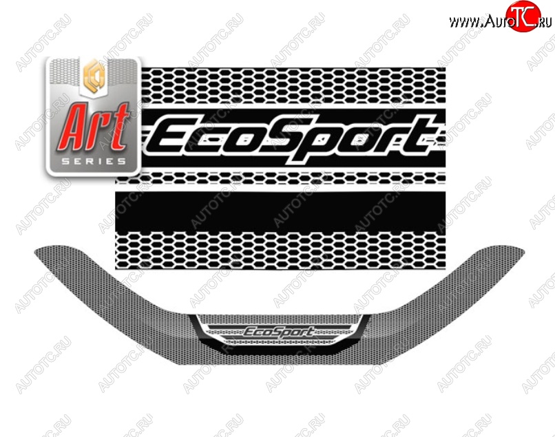 2 399 р. Дефлектора окон CA-Plastic  Ford EcoSport  B515 (2017-2019) рестайлинг (Серия Art белая)  с доставкой в г. Воронеж