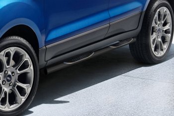 19 499 р. Защита порогов Slitkoff (d76 мм, с проступями)  Ford EcoSport  B515 (2017-2019) рестайлинг (Нержавейка, Полированная)  с доставкой в г. Воронеж. Увеличить фотографию 2