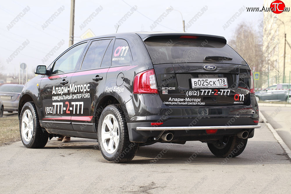 4 409 р. Защита заднего бампера Souz-96 (нержавеющая сталь 42 мм)  Ford Edge  U387 (2011-2015) рестайлинг  с доставкой в г. Воронеж