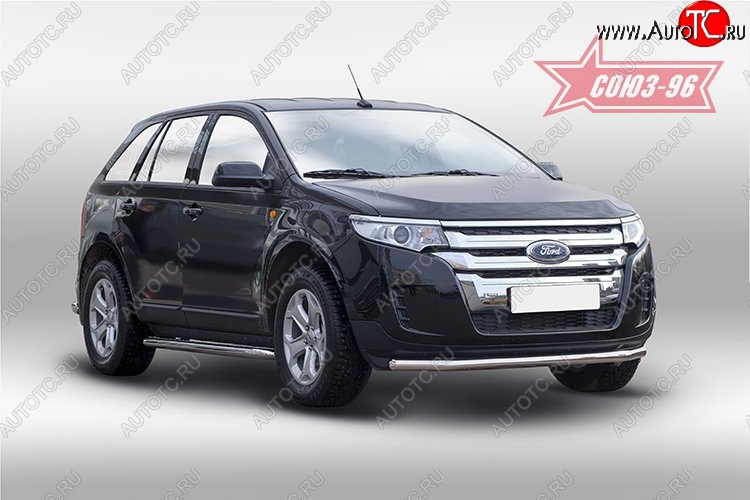 15 434 р. Защита переднего бампера одинарная Souz-96 (d60) Ford Edge CD539 дорестайлинг (2015-2018)  с доставкой в г. Воронеж
