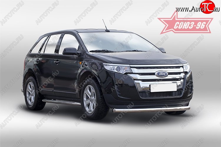 17 729 р. Защита переднего бампера одинарная Souz-96 (d76). Ford Edge CD539 дорестайлинг (2015-2018)  с доставкой в г. Воронеж