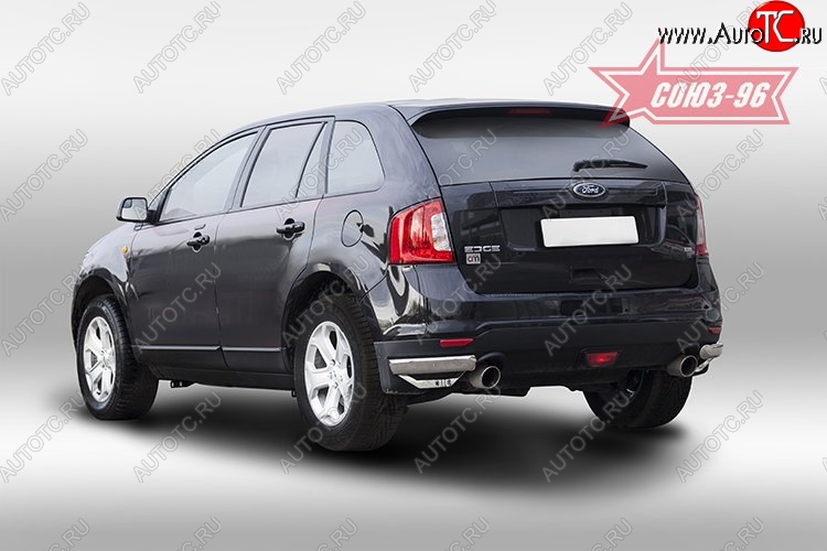 14 714 р. Защита заднего бампера из боковых уголков Souz-96 (d75х42) Ford Edge CD539 дорестайлинг (2015-2018)  с доставкой в г. Воронеж