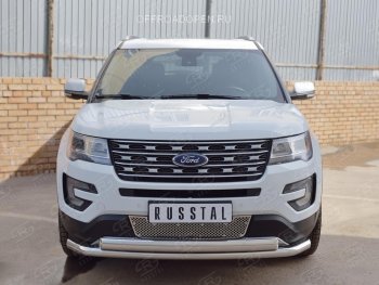 3 689 р. Решетка радиатора Russtal лист Ford Explorer U502 2-ой рестайлинг, 5 дв. (2017-2019) (Неокрашенная)  с доставкой в г. Воронеж. Увеличить фотографию 3