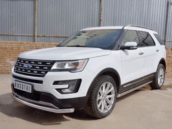 15 999 р. Защита переднего бампера (Ø63 секции, нержавейка) SLITKOFF Ford Explorer U502 2-ой рестайлинг, 5 дв. (2017-2019)  с доставкой в г. Воронеж. Увеличить фотографию 2