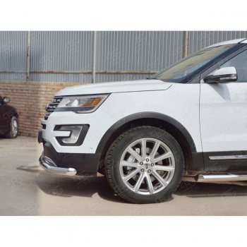 16 949 р. Одинарная защита переднего бампера диаметром 76 мм Ford Explorer U502 2-ой рестайлинг, 5 дв. (2017-2019)  с доставкой в г. Воронеж. Увеличить фотографию 3
