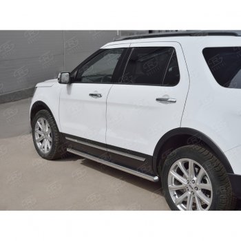 19 999 р. Защита порогов из круглой трубы d63 мм SLITKOFF v3  Ford Explorer  U502 (2015-2019) 1-ый рестайлинг, 5 дв., 2-ой рестайлинг, 5 дв.  с доставкой в г. Воронеж. Увеличить фотографию 3