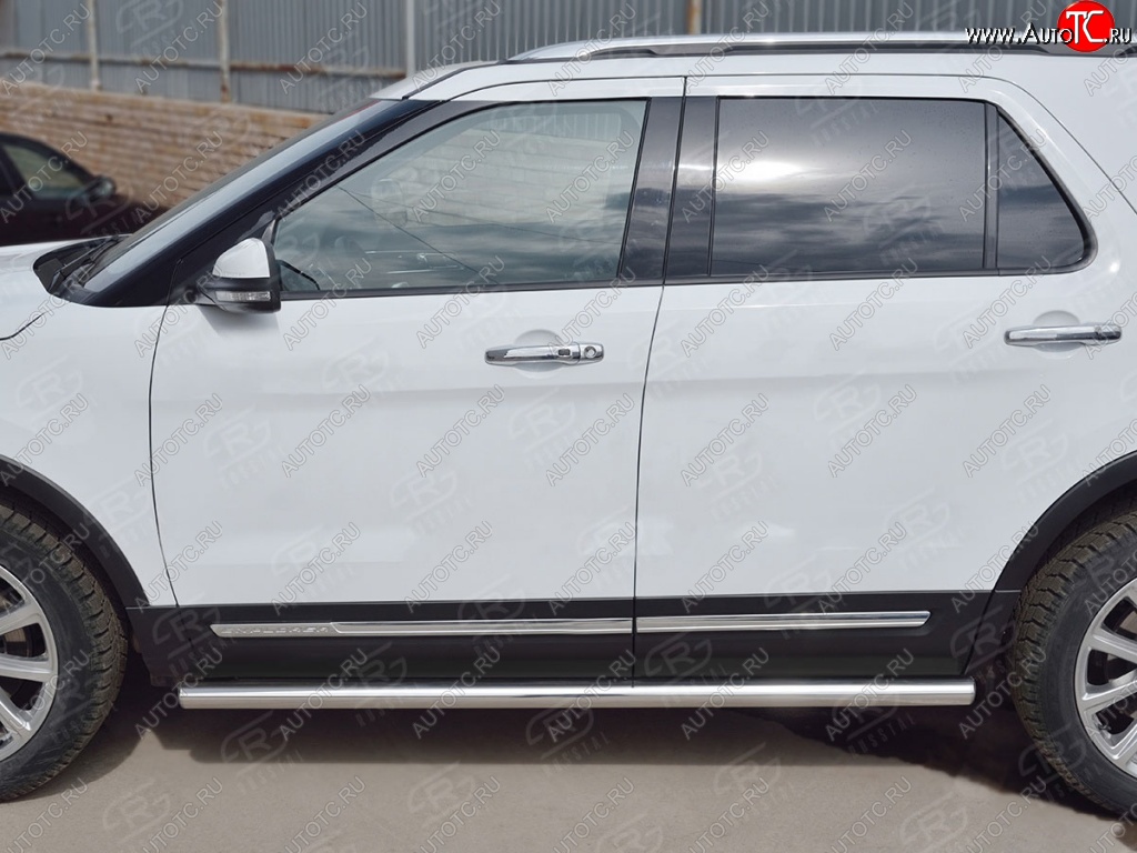 19 999 р. Защита порогов из круглой трубы d63 мм SLITKOFF v3  Ford Explorer  U502 (2015-2019) 1-ый рестайлинг, 5 дв., 2-ой рестайлинг, 5 дв.  с доставкой в г. Воронеж