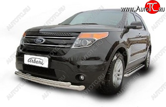 24 659 р. Двойная защита переднего бампера (d76+d57) Arbori  Ford Explorer ( U502,  U625) (2017-2025) 2-ой рестайлинг, 5 дв., 5 дв.  с доставкой в г. Воронеж