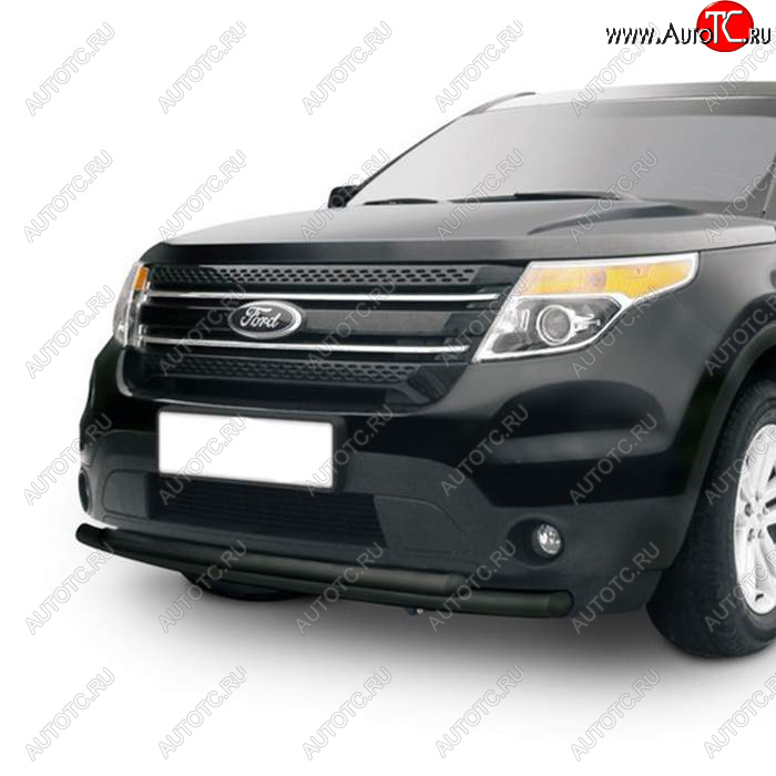 11 429 р. Двойная защита переднего бампера (d57+d57) Arbori Ford Explorer U625 5 дв. (2019-2025)  с доставкой в г. Воронеж