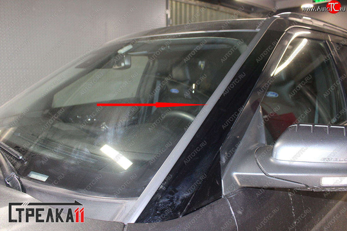 1 699 р. Водостоки (дефлектора) лобового стекла Стрелка 11 Ford Explorer U625 5 дв. (2019-2025)  с доставкой в г. Воронеж