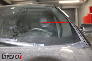 1 699 р. Водостоки (дефлектора) лобового стекла Стрелка 11 Ford Explorer U625 5 дв. (2019-2025)  с доставкой в г. Воронеж. Увеличить фотографию 2