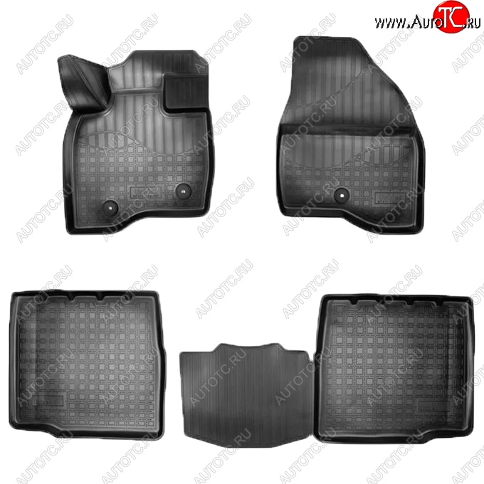 2 769 р. Коврики салонные Noplast (3D, 5 мест). Ford Explorer U502 2-ой рестайлинг, 5 дв. (2017-2019) (Черные)  с доставкой в г. Воронеж