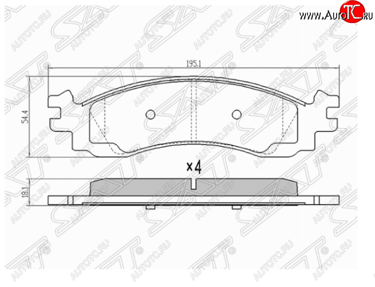 1 429 р. Комплект передних тормозных колодок SAT  Ford Explorer  U251 (2006-2010) 5 дв.  с доставкой в г. Воронеж