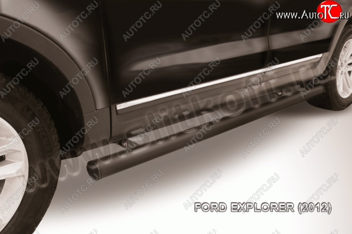 14 249 р. Защита порогов d76 труба Slitkoff  Ford Explorer  U502 (2010-2016) дорестайлинг (Цвет: серебристый)  с доставкой в г. Воронеж